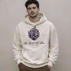 Allegory House The Will Of Fire Cream Hoodie Sweatshirt Adult Size XXL Anime